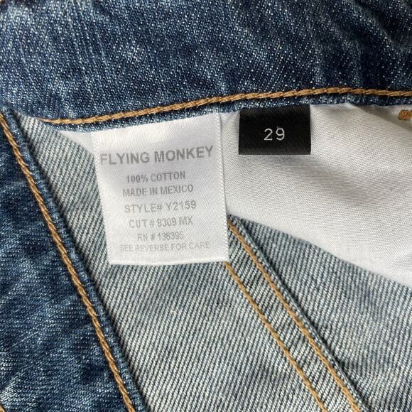 Flying Monkey 29 Distressed Boyfriend Jeans | High Rise Medium Wash, Cotton, NWT - Picture 9 of 9